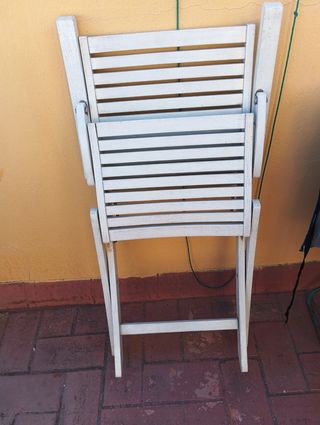 Sillón Plegable Madera Blanca , Terrazas ,Jardines