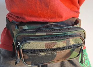 Marsupio mimetico 5 tasche zip cintura regolabile