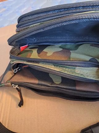 Marsupio mimetico 5 tasche zip cintura regolabile