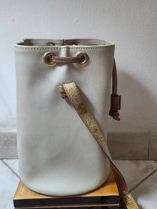 Borsa vintage anni '70 in pelle beige