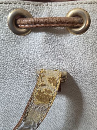 Borsa vintage anni '70 in pelle beige