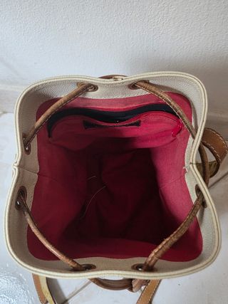 Borsa vintage anni '70 in pelle beige