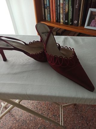 Zapatos de tacón dorados vintage talla 39