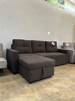 Sofá Chaiselongue  3 Plazas + Cama y Arcón 