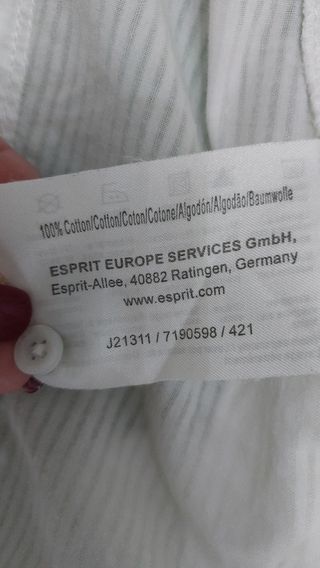 Camicia bianca Esprit tg 38 XS plissettata