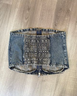 Top vaquero con cremallera