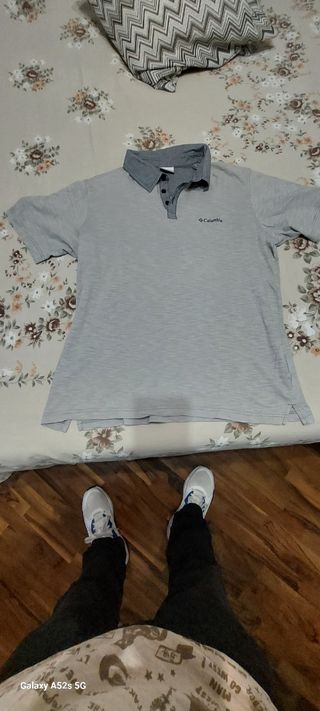 Maglia Polo Columbia Grigia Uomo