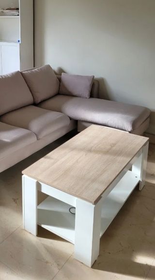 Mesa abatible/elevable madera y blanca