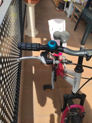 Bicicleta infantil rosa y blanca