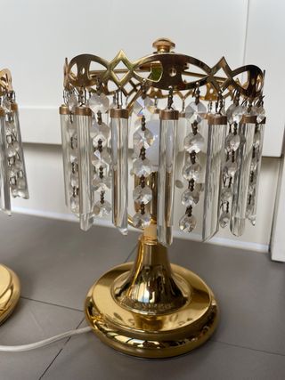 Lámparas de mesa vintage con cristales