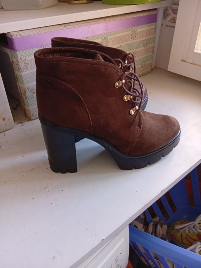 Botas de tacón mujer marrones talla 40