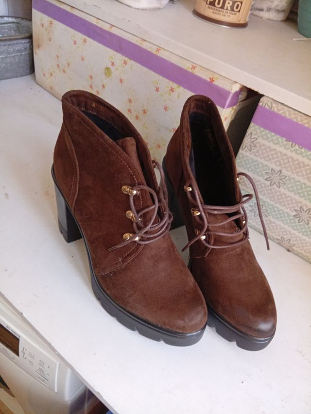 Botas de tacón mujer marrones talla 40