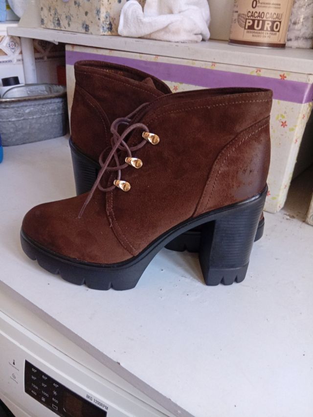 Botas de tacón mujer marrones talla 40