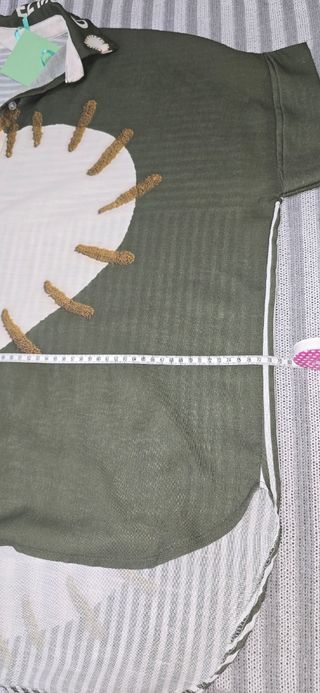 Camisa oversize verde y blanca