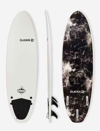 Tabla de surf de espuma OLAIAN blanca.