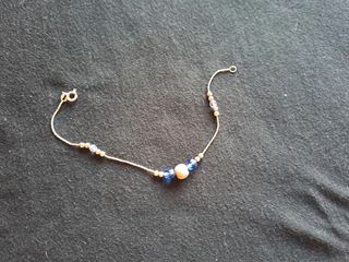 Braccialetto con perle cristallo e acciaio