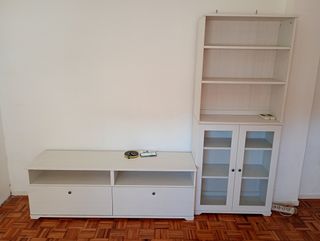 Mesa TV y Mueble Vitrina Blanco