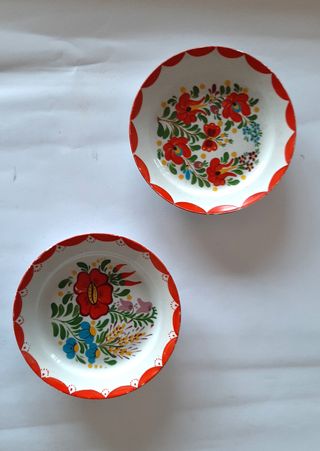 Piatti Cecoslovacchi Maiolica Dipinti a Mano