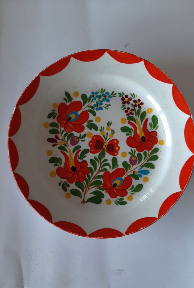 Piatti Cecoslovacchi Maiolica Dipinti a Mano