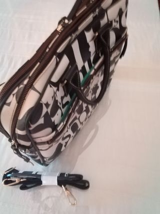 Maletín Tous original de Piel blanco y negro.