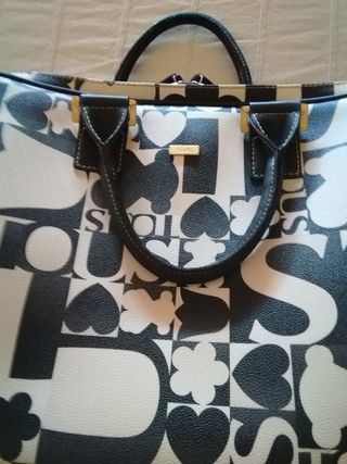 Maletín Tous original de Piel blanco y negro.