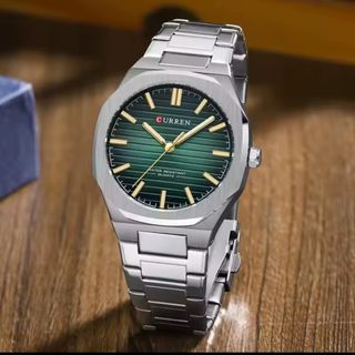 Reloj Curren Hombre Plata y Verde