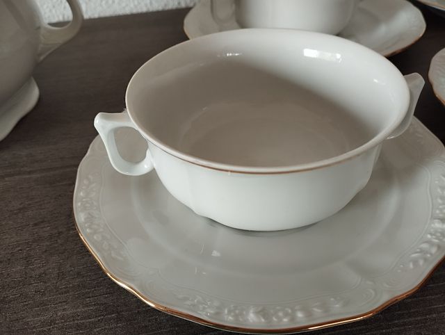 Juego consomé Sta Clara, porcelana