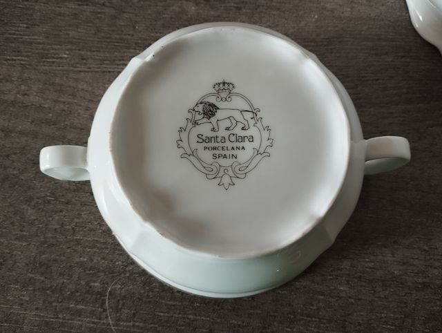 Juego consomé Sta Clara, porcelana