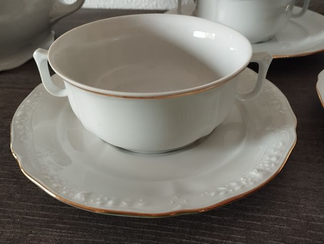 Juego consomé Sta Clara, porcelana