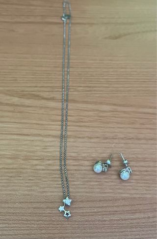 Conjunto colgante y pendientes de plata
