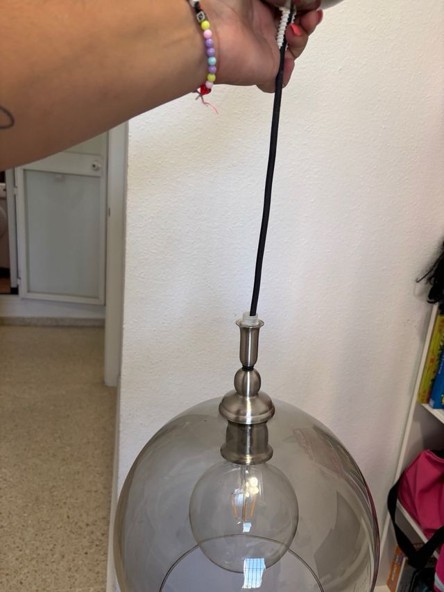 Lámpara colgante IKEA cristal y metal