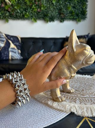 Pulsera de púas plateada