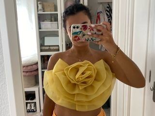Top flor Zara amarillo