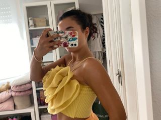 Top flor Zara amarillo