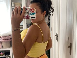 Top flor Zara amarillo