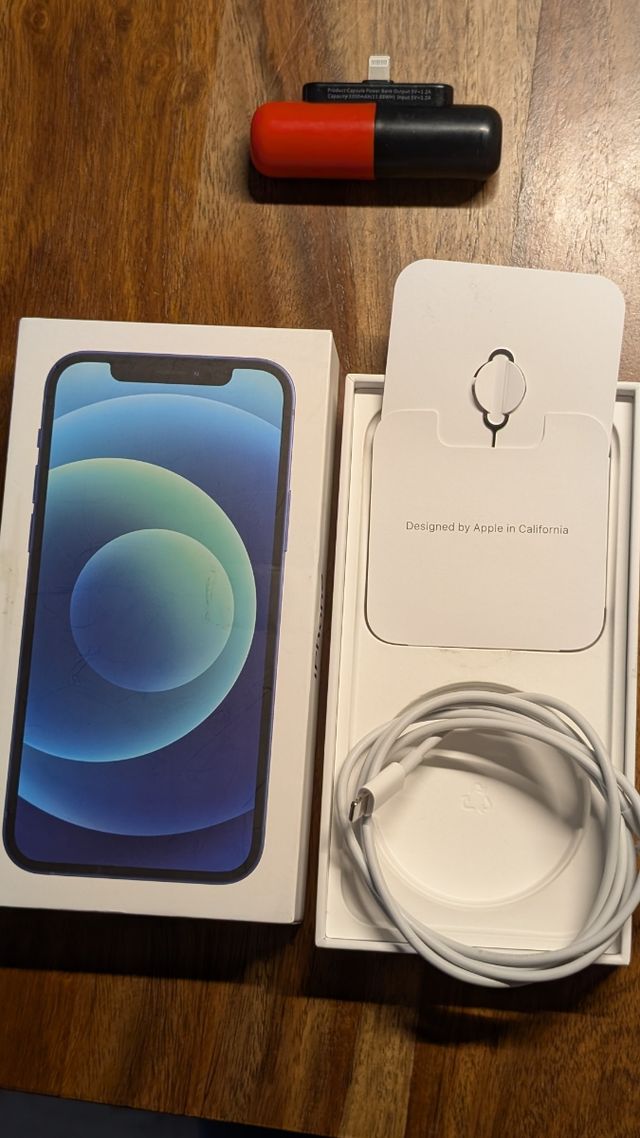 iPhone 12 blu 128GB + accessori