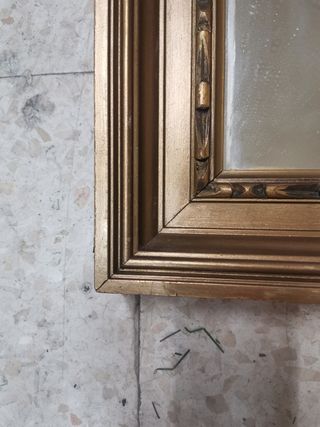 Espejo de madera antiguo dorado