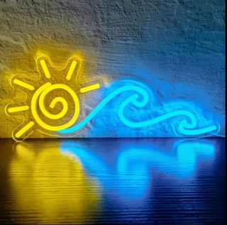 Lampada Neon LED "SOLE e ONDA Blu"