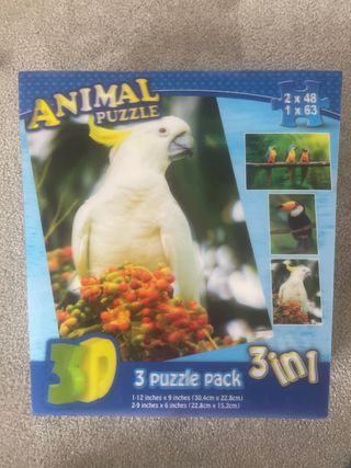 Pack 3 Puzzles Animales 3D