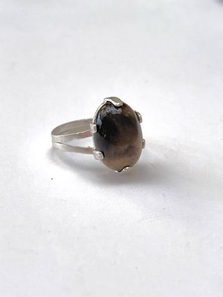 Anillo Plata 925 Ajustable Piedra Natural