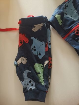 Tuta bimbo dinosauri blu