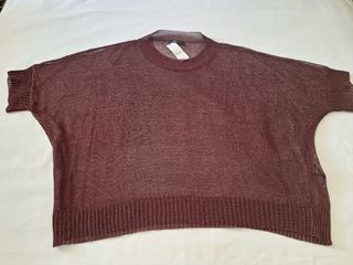 Jersey oversize Parfois M/C marrón Metalizado. T:U
