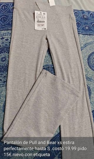 Pantalón campana gris Pull & Bear XS