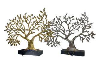 Árbol de la vida metal dorado y plateado