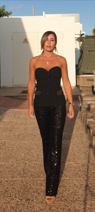 Pantalón lentejuelas Zara negro