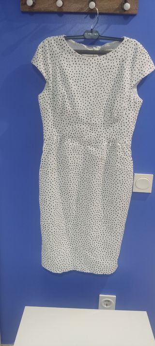 Vestido Purificación García blanco lunares