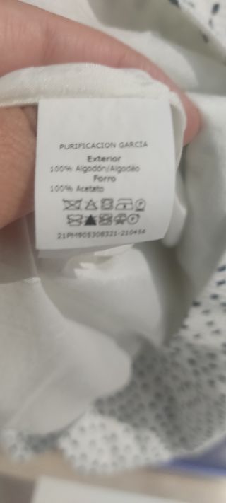 Vestido Purificación García blanco lunares
