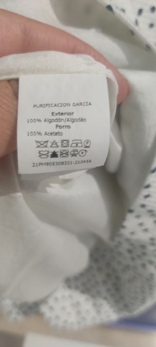 Vestido Purificación García blanco lunares