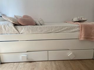 Cama nido blanca con cajones