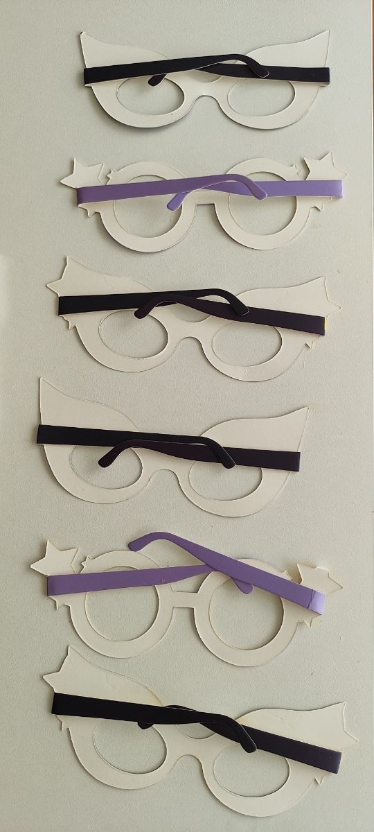 Pack de 6 Gafas divertidas de cartulina